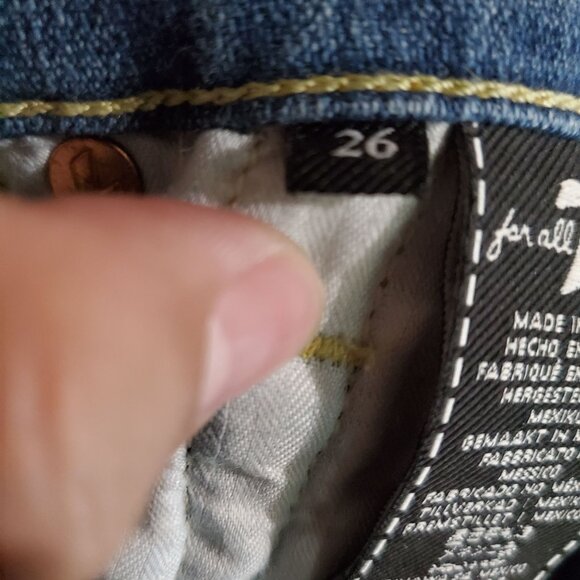 7 For All Mankind Jeans Womens 26 Blue Josefina Luxe Vintage Button Fly Ankle - Picture 5 of 16